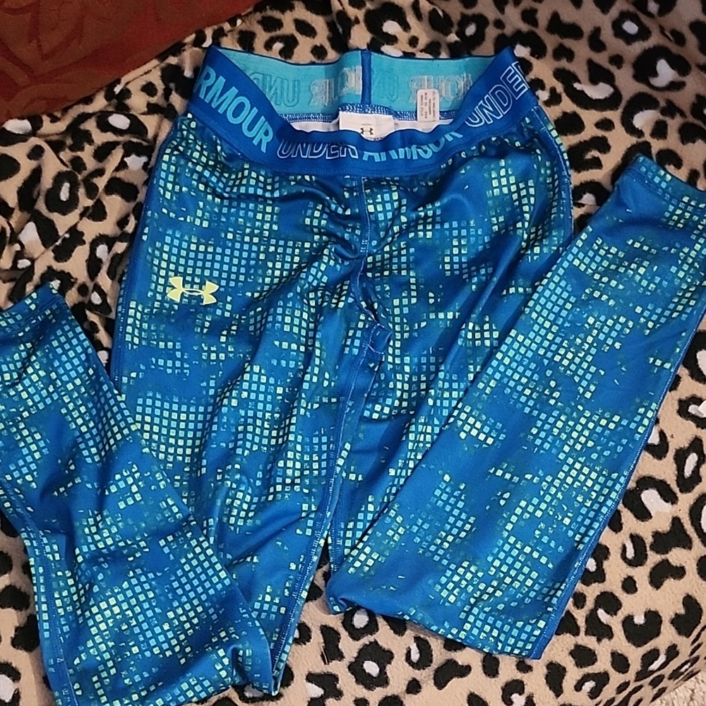 Under Armour Kids Blue and Yellow Patterned Leggings